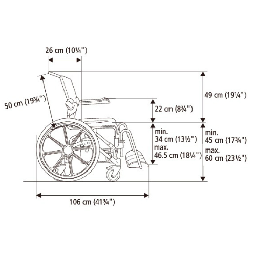 Etac Swift Mobile 24 XL 160 dimensions Advanced Seating Solutions