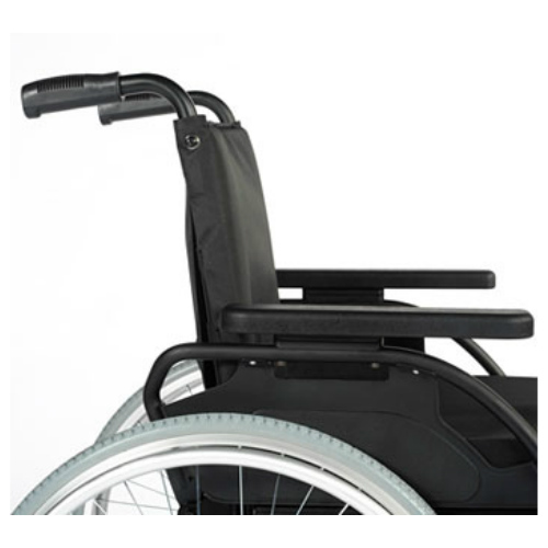 RubiX² Folding Wheelchair rounded front armrest